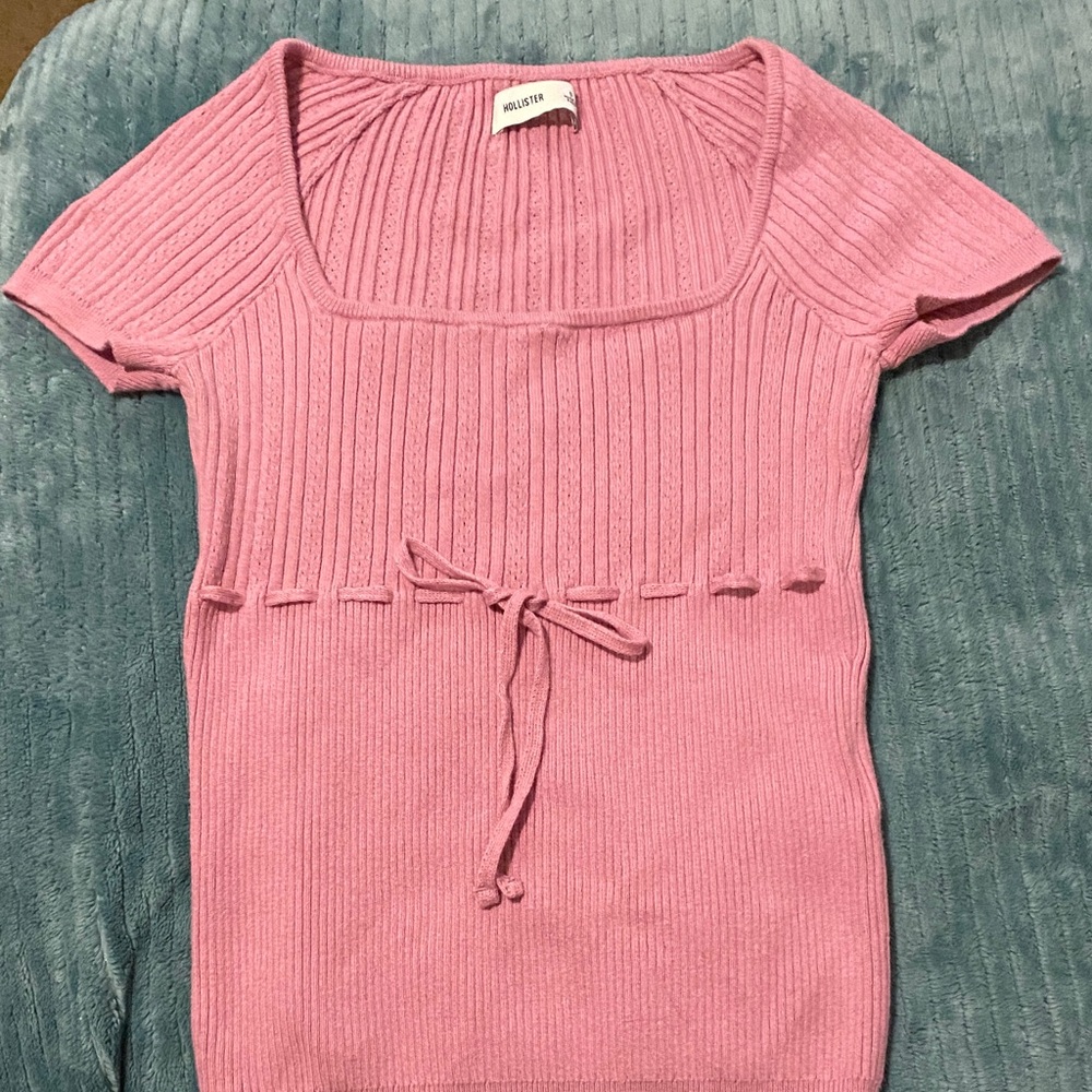 Hollister Pink Short Sleeve Knit Top